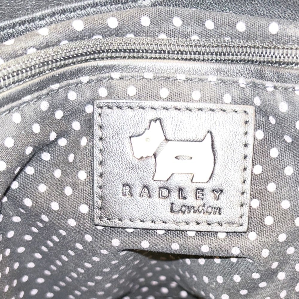 RADLEY London 🇬🇧 Leather Hobo Shoulder Tote Top Zip Closure & Silver Hardware - Picture 7 of 11
